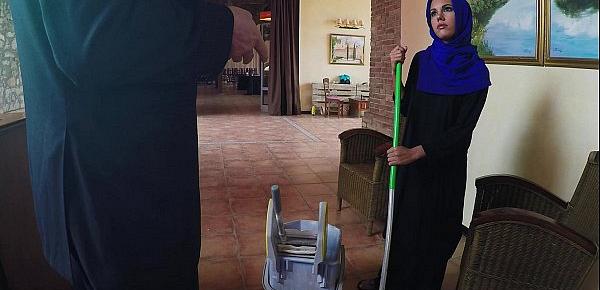  Arab Cleaning Lady Slowy Sucks Cock